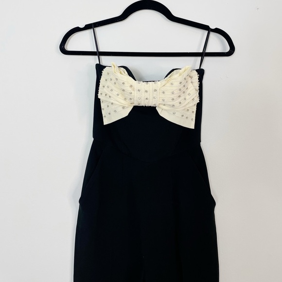 New Saloni Sabine Bow Crepe Jumpsuit - Picture 10 of 12